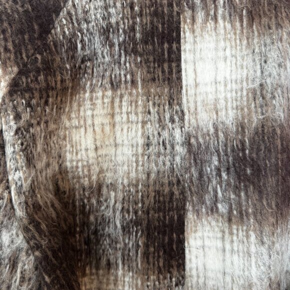 Brown Check Oversized Wool Coat - Picture 8 of 9